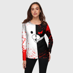 Женский лонгслив 3D Monokuma мордочка и брызги - фото 2