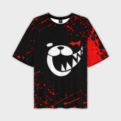 Мужская футболка oversize 3D Monokuma красные брызги