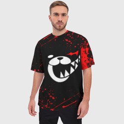 Мужская футболка oversize 3D Monokuma красные брызги - фото 2