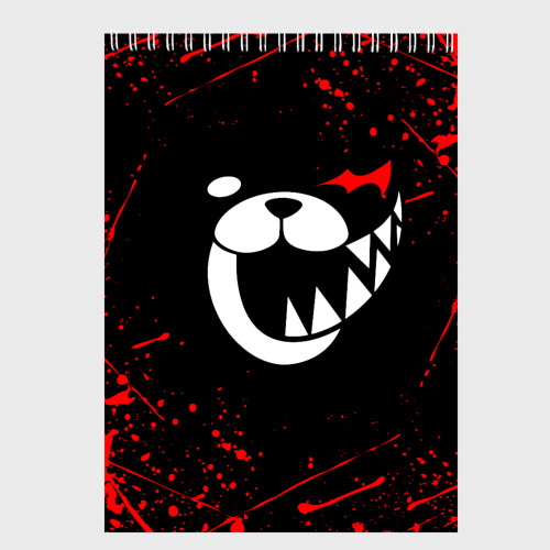 Скетчбук Monokuma красные брызги, цвет белый