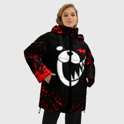 Женская зимняя куртка Oversize Monokuma красные брызги - фото 2