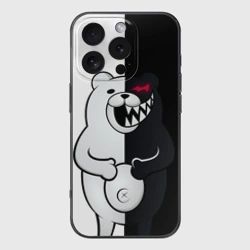 Чехол для iPhone 16 Pro силиконовый с защитой камеры Монокума схватился за живот