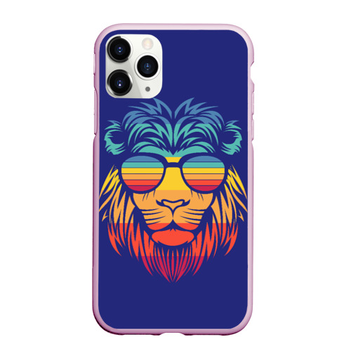 Чехол для iPhone 11 Pro Max матовый LION#2, цвет розовый