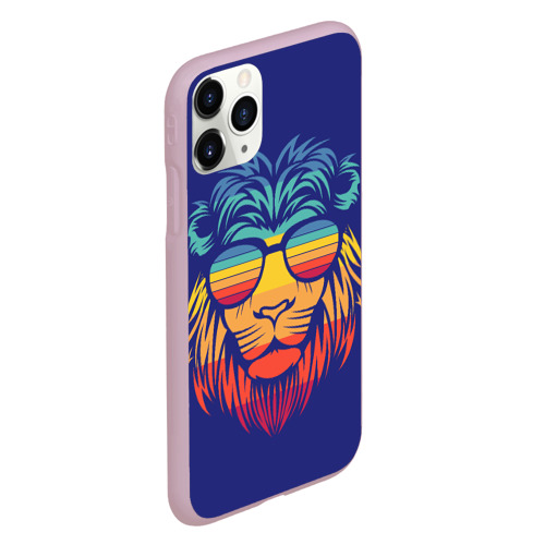 Чехол для iPhone 11 Pro матовый LION#2, цвет розовый - фото 3