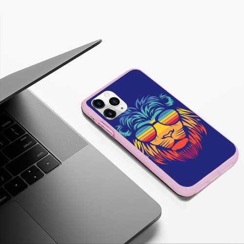 Чехол для iPhone 11 Pro Max матовый LION#2, цвет розовый - фото 5