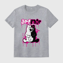 Мужская футболка хлопок Monokuma розовые подтеки