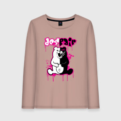 Женский лонгслив хлопок Monokuma розовые подтеки