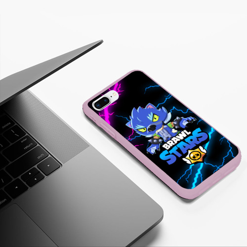 Чехол для iPhone 7Plus/8 Plus матовый Brawl Stars Leon, цвет розовый - фото 5