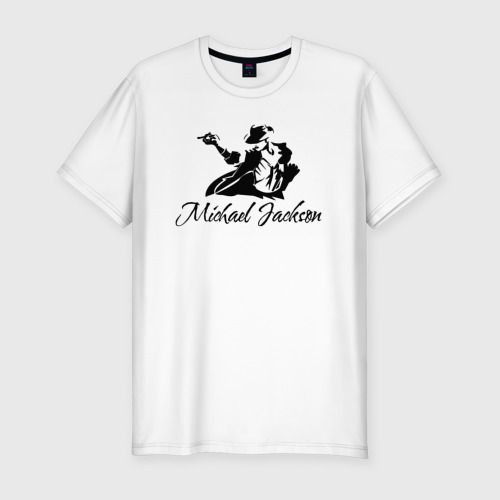 Мужская приталенная футболка из хлопка с принтом Танцующий, вид спереди №1