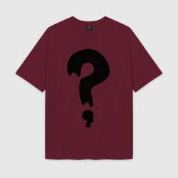 Женская футболка Oversize хлопок texturе Знак вопроса