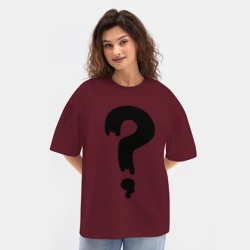 Женская футболка Oversize хлопок texturе Знак вопроса - фото 2