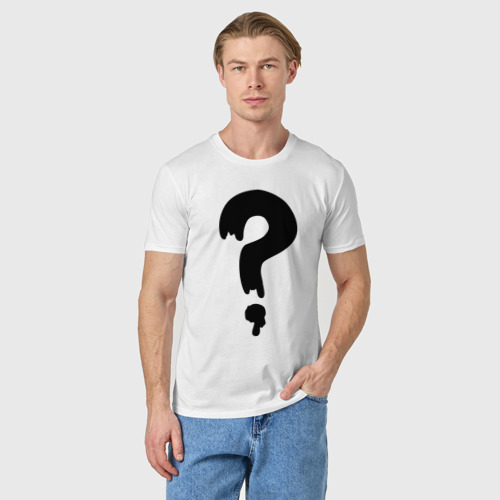 Мужская футболка хлопок Знак вопроса, цвет белый - фото 3