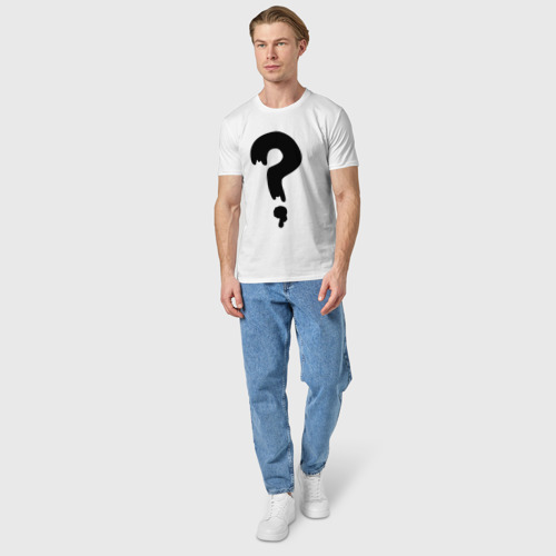 Мужская футболка хлопок Знак вопроса, цвет белый - фото 5