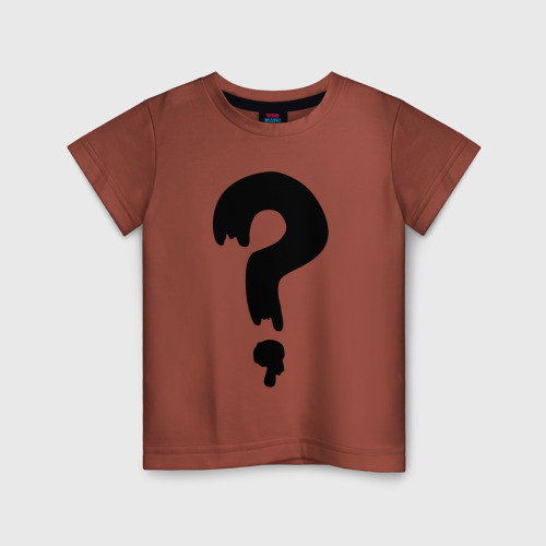 Детская футболка хлопок Знак вопроса, цвет кирпичный