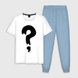 Мужская пижама с белой футболкой хлопок Знак вопроса