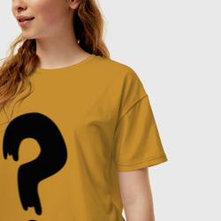 Женская футболка хлопок Oversize Знак вопроса - фото 2