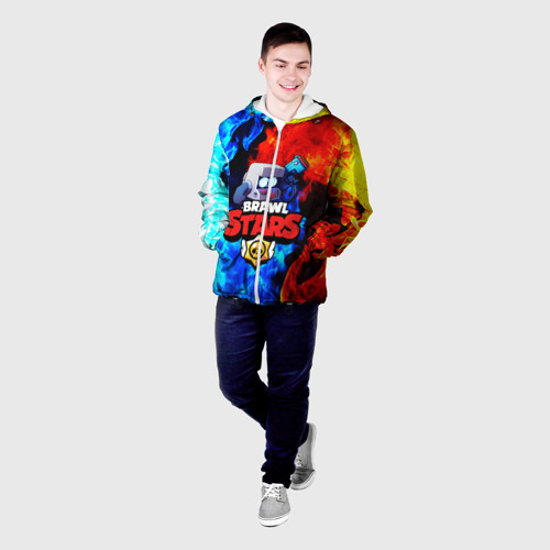 Мужская куртка 3D с принтом BRAWL STARS 8 BIT, фото на моделе #1