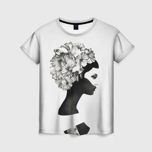 Женская футболка 3D с принтом Искусство Красоты, вид спереди #2