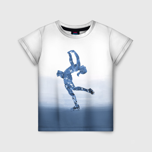 Детская футболка 3D с принтом Фигурное катание, вид спереди #2