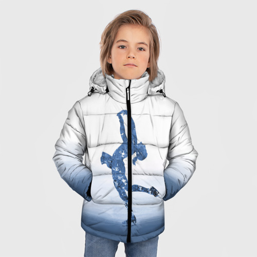 Зимняя куртка для мальчиков 3D с принтом Фигурное катание, фото на моделе #1