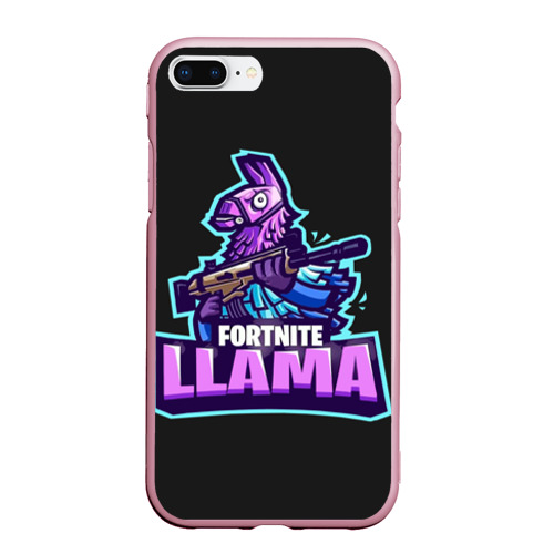 Чехол для iPhone 7Plus/8 Plus матовый Fortnite LLAMA, цвет розовый