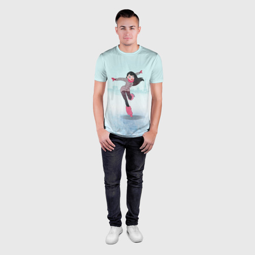 Мужская футболка 3D Slim с принтом Фигурное катание, вид сбоку #3