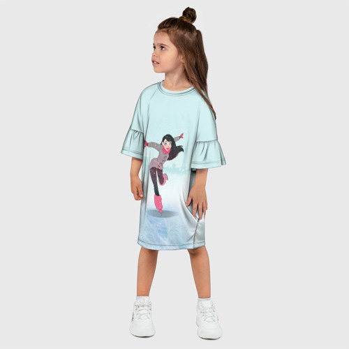 Детское платье 3D Фигурное катание, цвет 3D печать - фото 3