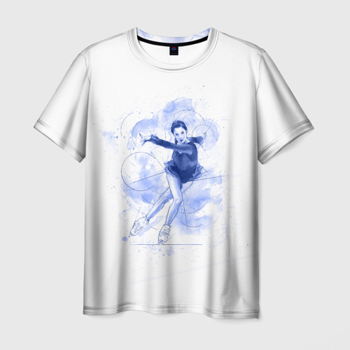 Мужская футболка 3D с принтом Фигурное катание, вид спереди #2