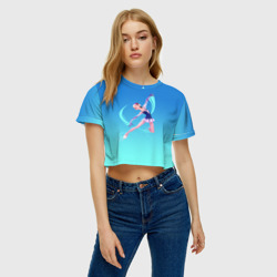Женская футболка Crop-top 3D Фигурное катание - фото 2