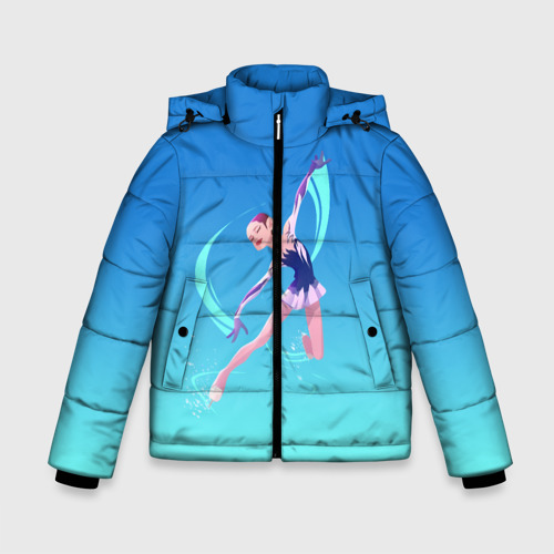 Зимняя куртка для мальчиков 3D с принтом Фигурное катание, вид спереди #2