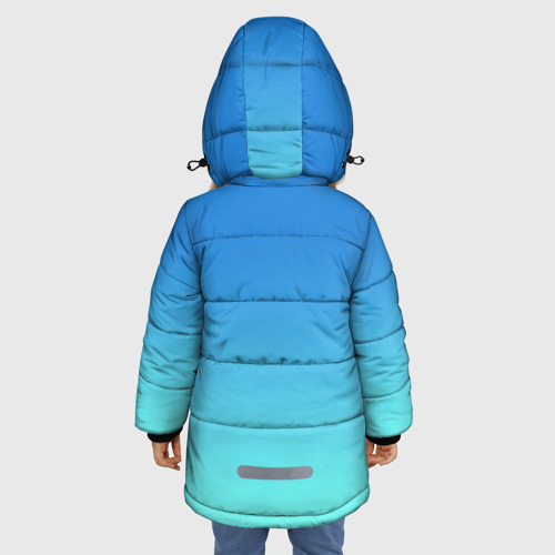 Зимняя куртка для девочек 3D с принтом Фигурное катание, вид сзади #2