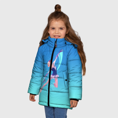 Зимняя куртка для девочек 3D с принтом Фигурное катание, фото на моделе #1