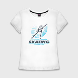Женская футболка хлопок Slim Skating competition