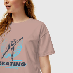 Женская футболка хлопок Oversize Skating competition - фото 2