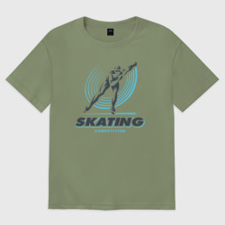 Мужская футболка хлопок Oversize Skating competition