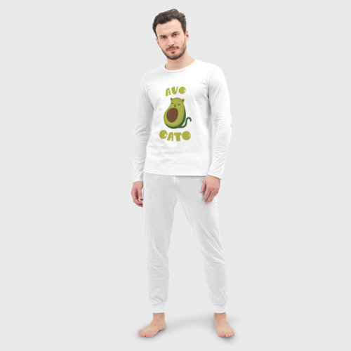Мужская пижама с лонгсливом хлопок AvoCato, цвет белый - фото 3