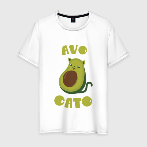 Мужская футболка из хлопка с принтом AvoCato, вид спереди №1