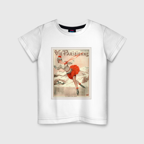 Детская футболка хлопок Фигурное катание, цвет белый