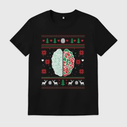 Мужская футболка хлопок Свитер с мозгом