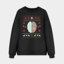 Мужской свитшот oversize без начеса хлопок Свитер с мозгом