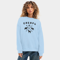 Женский свитшот oversize без начеса хлопок Сибирь - фото 2