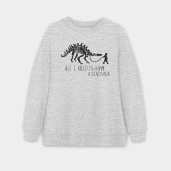 Женский свитшот oversize без начеса хлопок All a Need is dinosaur