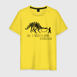 Мужская футболка хлопок All a Need is dinosaur