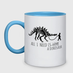 Кружка двухцветная All a Need is dinosaur