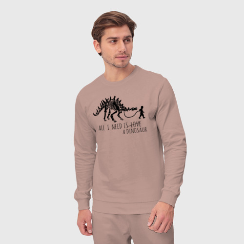 Мужской костюм хлопок All a Need is dinosaur, цвет пыльно-розовый - фото 5