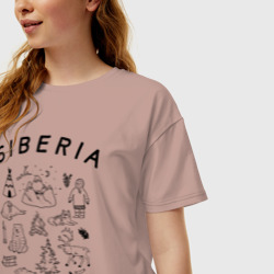 Женская футболка хлопок Oversize Siberia - фото 2