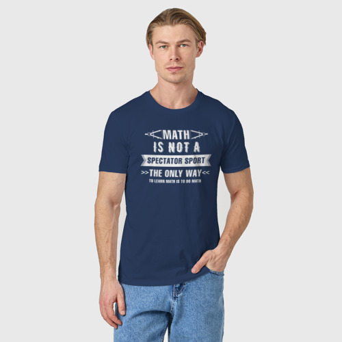 Мужская футболка хлопок Math, цвет темно-синий - фото 3
