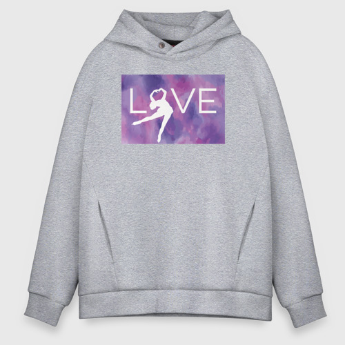 Мужское худи Oversize хлопок LOVE, цвет меланж