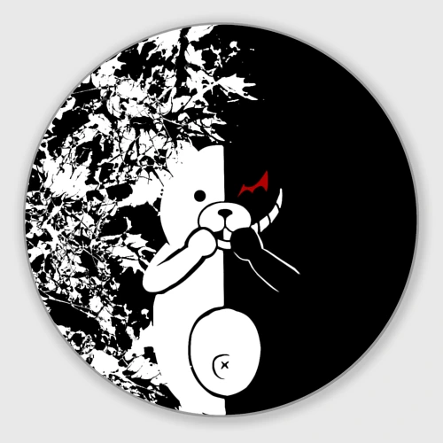 Круглый коврик для мышки Monokuma держит руки