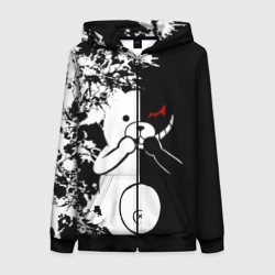 Женская толстовка 3D на молнии Monokuma держит руки